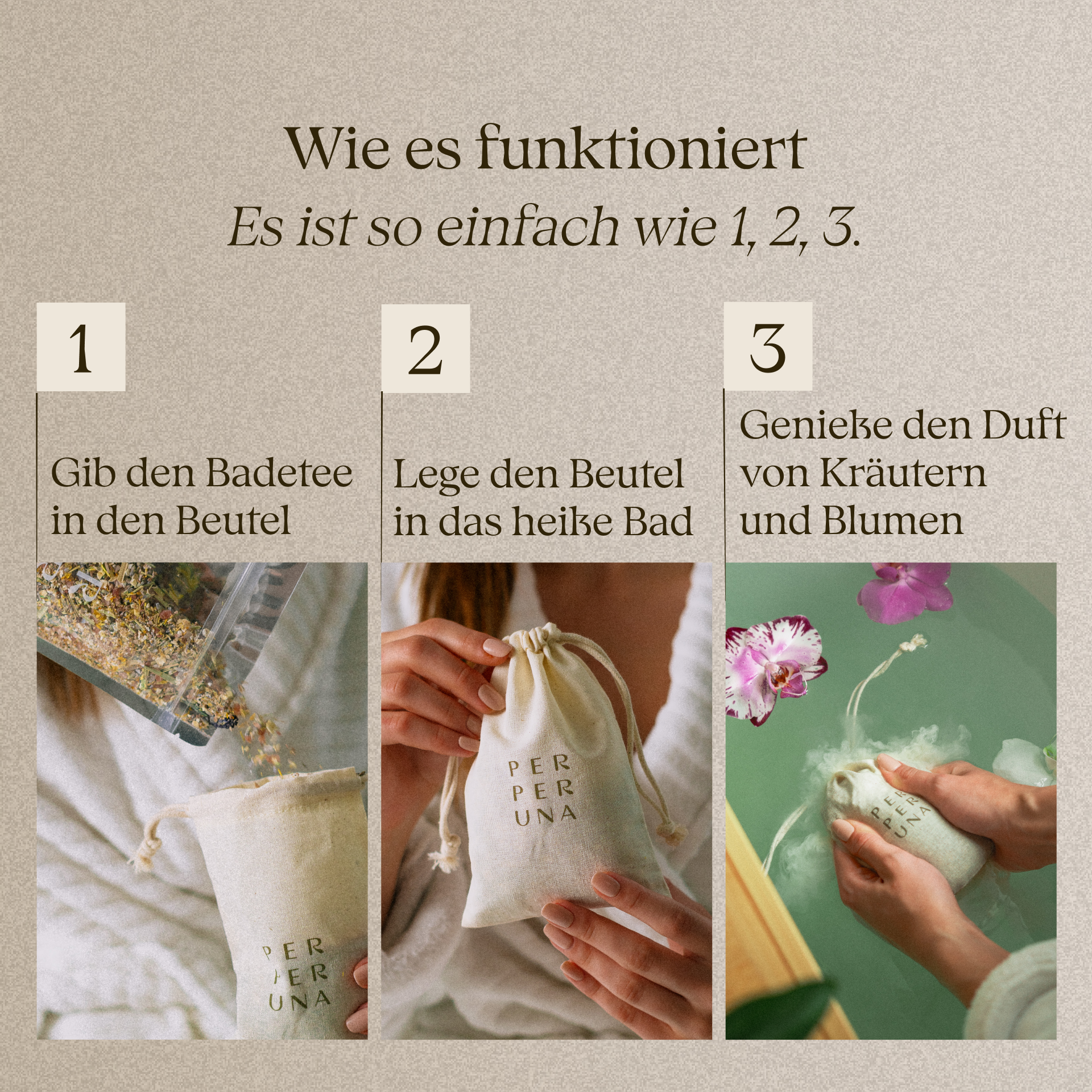 Komplette Teebad-Kollektion + Becher und Löffel