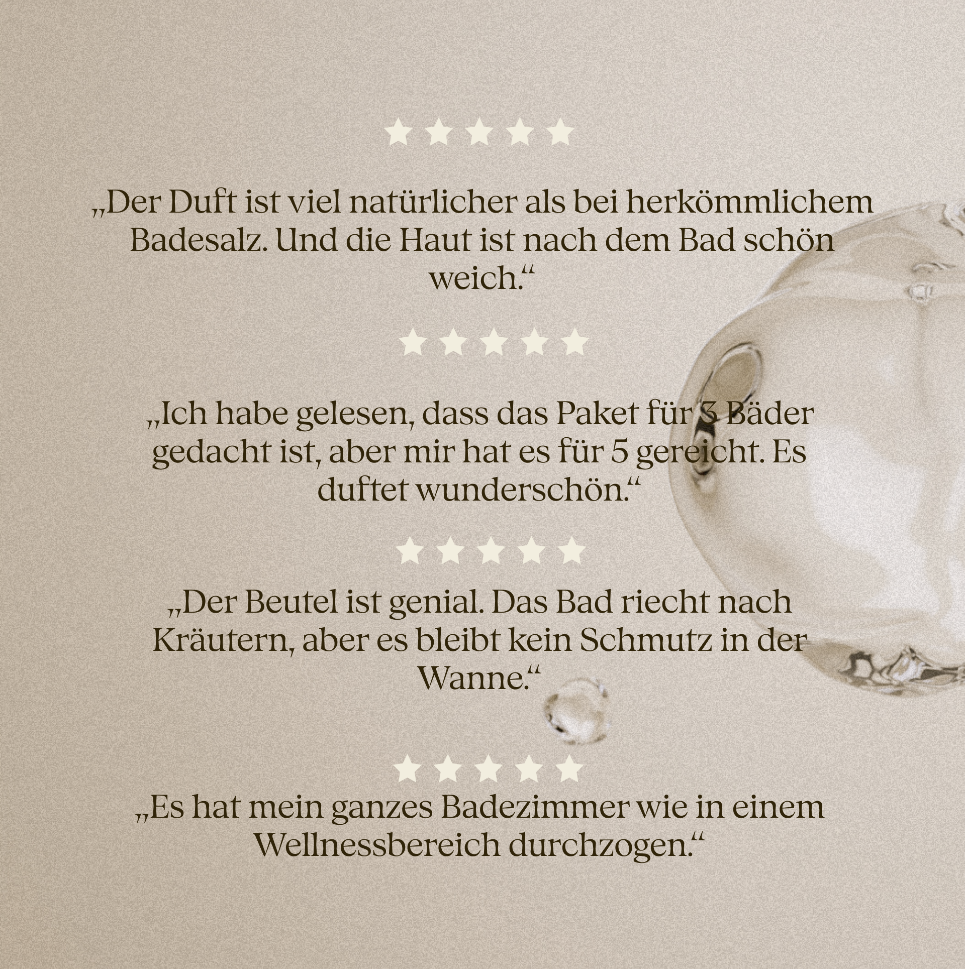 Komplette Teebad-Kollektion + Becher und Löffel