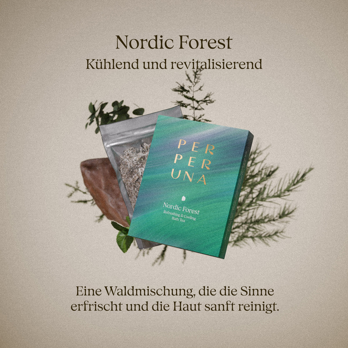 Nordic Forest 50 g – Badetee: Duftkarte