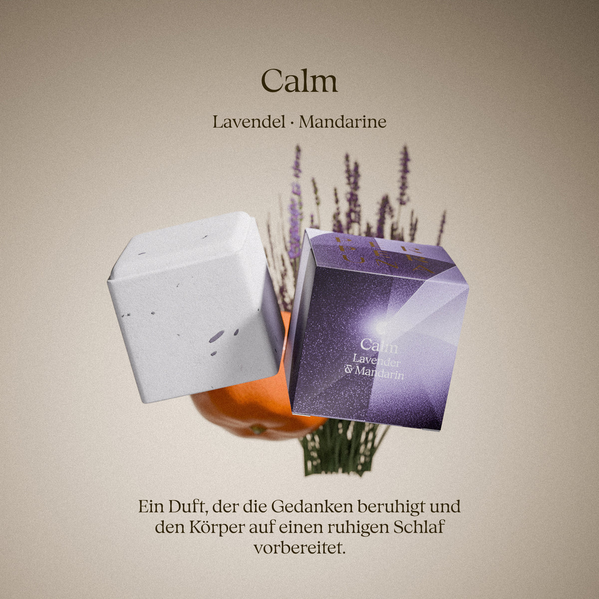 Calm — sprchová aromatická kocka, levanduľa a mandarínka