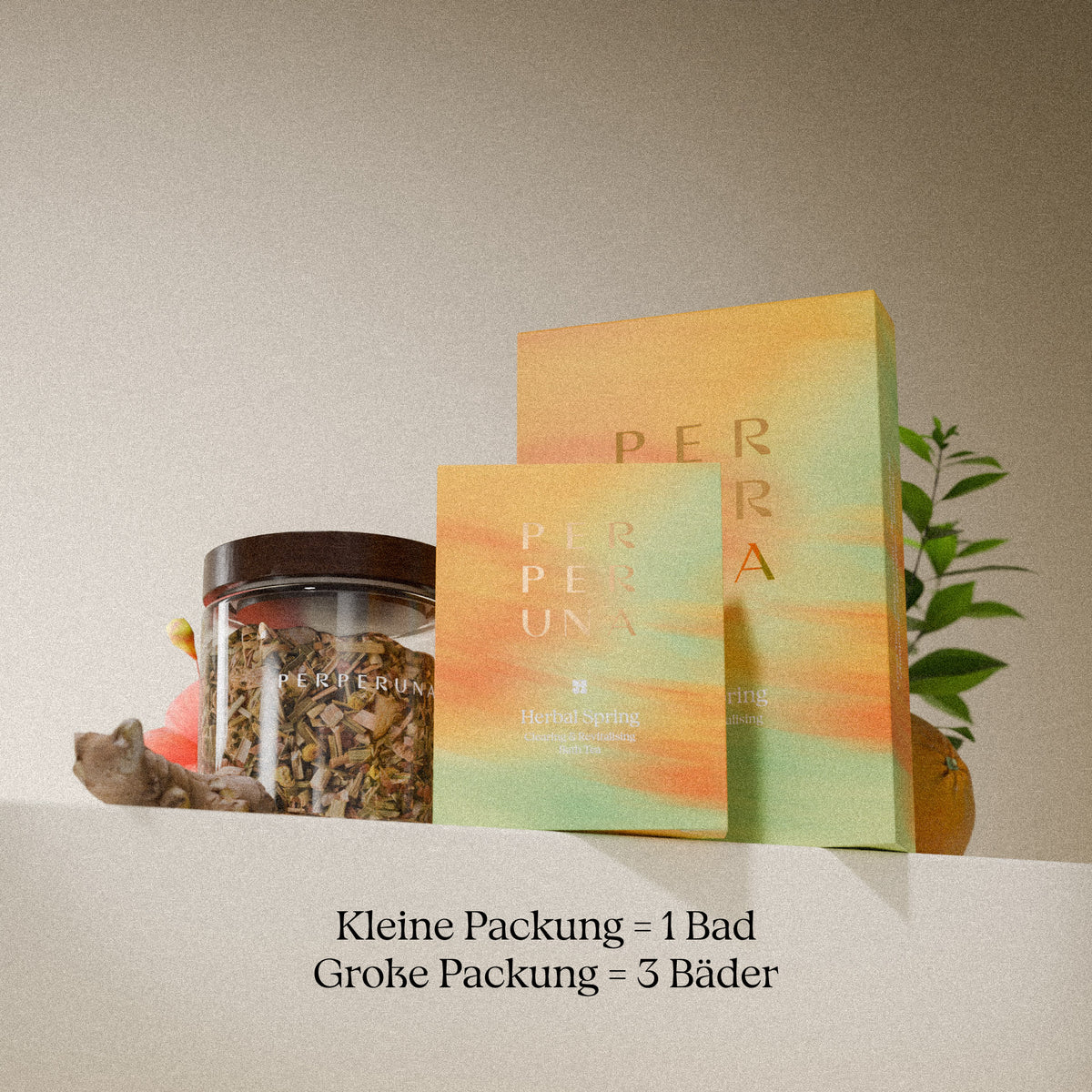 Herbal Spring 50 g – Badetee: kleine Packung = 1 Bad, große Packung = 3 Bäder